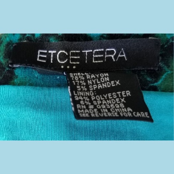 ETCETERA Teal Black Snakeskin Print Draped Dress - Picture 5 of 5